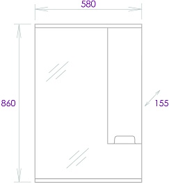 Onika Мебель для ванной Харпер 60.10 белая глянцевая/мешковина – фотография-14