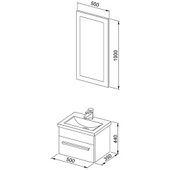 Aquanet Мебель для ванной  "Нота 50 лайт" черная (178817) – фотография-2