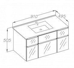  Тумба с раковиной Кристалл 90 титан/коричневый – фотография-2