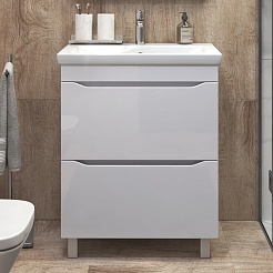 Vigo Тумба с раковиной Grani 70 напольная белая – фотография-9