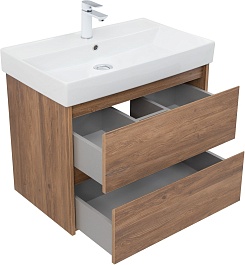Aquanet Тумба под раковину Nova Lite 75 подвесная дуб шоколадный – фотография-5