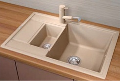 Florentina Мойка гранитная Липси 780К с крылом шампань – фотография-2