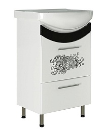 Mixline Тумба под раковину Радуга 50 белая (цветы) – фотография-1