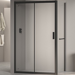 RGW Душевой уголок Passage PA-76-1B (PA-016B + Z-060-2B) 120x80 профиль черный стекло прозрачное – фотография-1