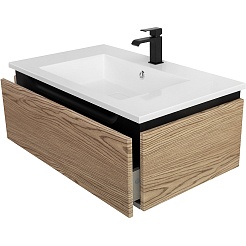 Cezares Тумба с раковиной Slider 80 подвесная дуб тангент – фотография-4