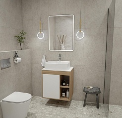 Teymi Тумба с раковиной Nura 60 дуб эврика/белый матовый T60527 раковина T50310 – фотография-2