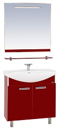 Misty Мебель для ванной Джулия 85 бордо – фотография-1
