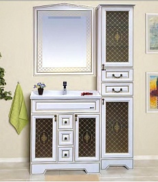 Misty Тумба с раковиной Ницца 80 белая патина – фотография-2