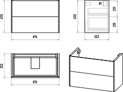 Brevita Тумба с раковиной Toy 70 белая – фотография-9