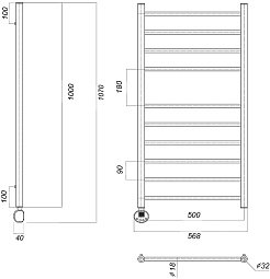 Domoterm Полотенцесушитель электрический Медея П10 500x1000 EL хром – фотография-4