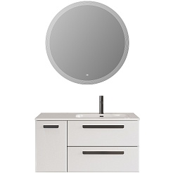 Cezares Тумба с раковиной Eco Cer-N 100-1 R bianco lucido CZR-8095-100-R ручки матовые чёрные – фотография-10