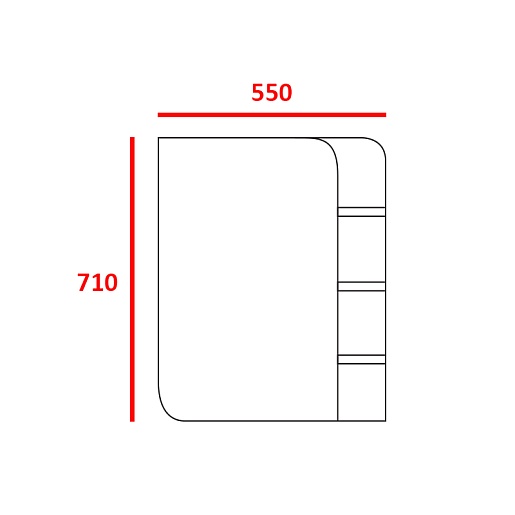Merkana Зеркало-шкаф Ладья 55 L полки слева – фотография-2