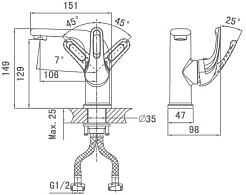 D&K Смеситель "Eucharius Rhein DA1372101" для раковины – фотография-2