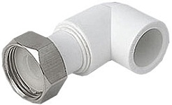 ФД Пласт 8587 Угольник PPR белый с накидной гайкой 20 х 3/4" (412856) – фотография-1