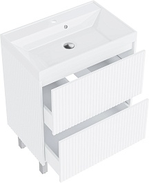 Vivon Тумба с раковиной Kristi 70 белая матовая рифленая – фотография-10