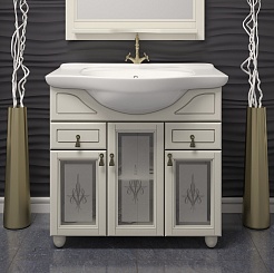 Opadiris Тумба с раковиной Тибет 70 слоновая кость, рисунок – фотография-1