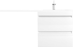 Style Line Тумба с раковиной под стиральную машину Леон 120 R подвесная Люкс Plus белая – фотография-3