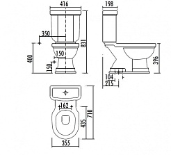Creavit Унитаз Klasik KL300.00100, выпуск в пол – фотография-2