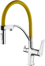 Lemark Смеситель для кухни Comfort LM3074C-Yellow желтый/хром – фотография-1