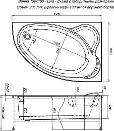 Aquanet Акриловая ванна Lyra 150x100 R – фотография-6