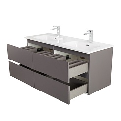 BelBagno Тумба с раковиной Kraft 120-2 подвесная Темно-Серый матовый с раковиной BB1200-2-ETL – фотография-12