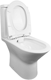 Azario Унитаз-компакт Fretta AZ-1223 безободковый с бачком с сиденьем микролифт белый – фотография-6