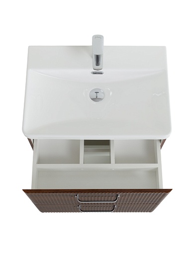 BelBagno Тумба с раковиной Due 60 подвесная Noce ручки Хром полированный – фотография-12