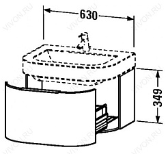 Duravit Тумба с раковиной "Happy D 65" белая – фотография-7