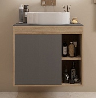 Teymi Тумба с раковиной Nura 60 дуб эврика/графит матовый T60529 раковина T50602