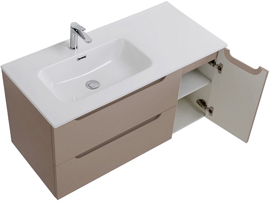 BelBagno Тумба под раковину Etna 100 L подвесная бежевая матовая – фотография-6