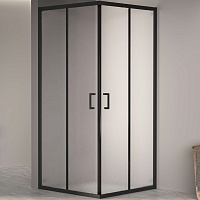 RGW Душевой уголок Passage PA-030B 100x100 профиль черный стекло матовое сатинат