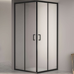 RGW Душевой уголок Passage PA-030B 100x100 профиль черный стекло матовое сатинат – фотография-1