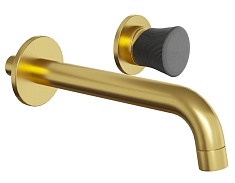 Paini Смеситель для раковины Domus 18PJ208PZ встраиваемый, брашированные золото/чёрный