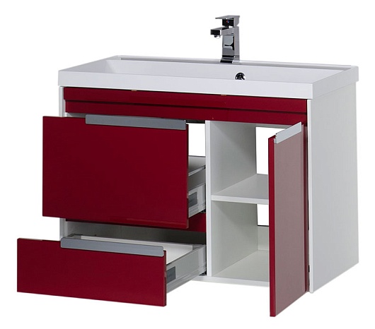 Aquanet Тумба с раковиной "Тиволи 90" бордо – картинка-5