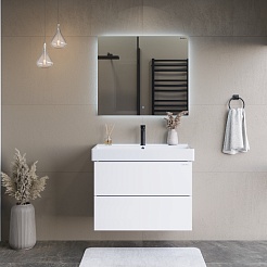 Onika Тумба с раковиной Эсквана 80 подвесная белая – фотография-6