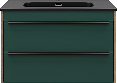 Brevita Тумба под раковину Greenwood 80 подвесная зеленая матовая/дуб галифакс олово