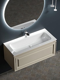 Sancos Тумба с раковиной Very 100 beige soft раковина Grace 101 CN7013 – фотография-6