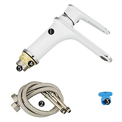 Frap Смеситель для раковины H49 F1049 белый/хром – фотография-2