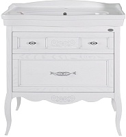 ASB-Woodline Тумба под раковину Модерн 85 белый (Патина серебро)