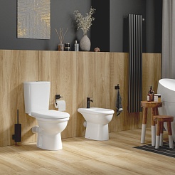 Керамин Унитаз-компакт Ареццо двухрежимный с сиденьем дюропласт Микролифт – фотография-5