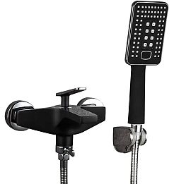 Frap Смеситель для ванны с душем H57 F3257 черный/хром – фотография-1