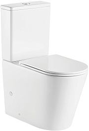 Azario Унитаз-компакт Vetro AZ-2149-UQ1 безободковый с бачком с сиденьем микролифт белый – фотография-1