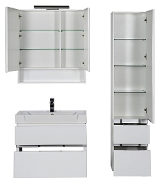 Aquanet Пенал для ванной "Виго" белый – фотография-5