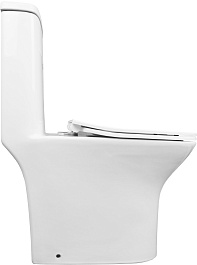 Azario Унитаз-моноблок Sente AZ-8614 безободковый с бачком с сиденьем микролифт белый – фотография-3
