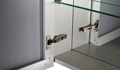 De Aqua Мебель для ванной Лонг 120, зеркало-шкаф Алюминиум – фотография-3