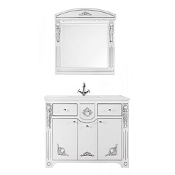 Водолей Тумба с раковиной "Версаль 120" белая/серебро – фотография-4