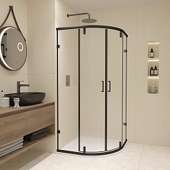 RGW Душевой уголок Classic CL-55B 90x90 профиль черный стекло прозрачное – фотография-2