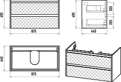 Brevita Мебель для ванной Chester 90 подвесная серая/дуб чарльстон темно-коричневый – фотография-13