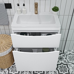 Vivon Тумба с раковиной Ostin 60 напольная белая матовая – фотография-5