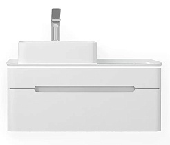 Jorno Тумба с раковиной Shine 90 белая Shi.01.90/P/W – фотография-1